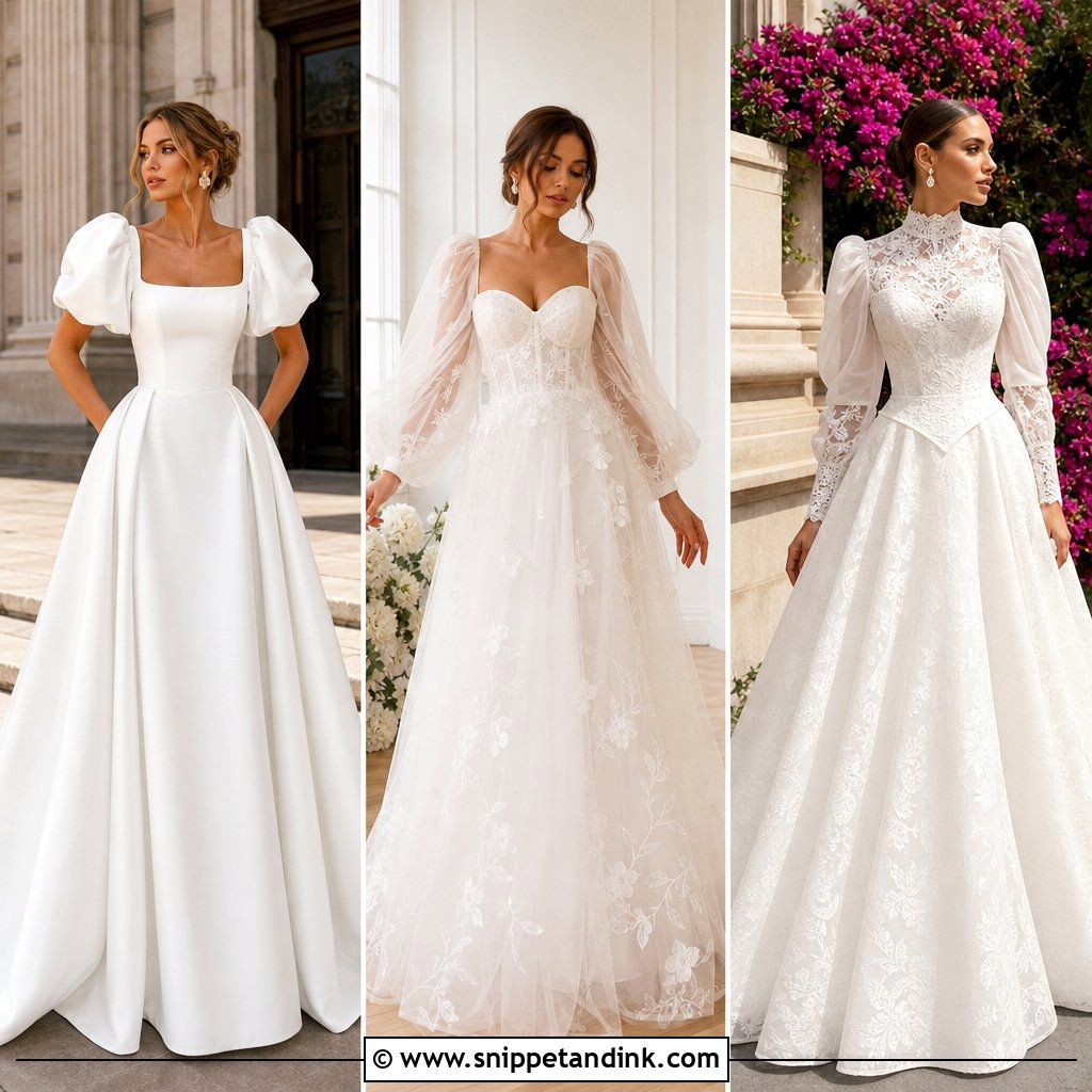 20 Puffed Sleeve Wedding Dress Ideas for Romantic Modern Brides