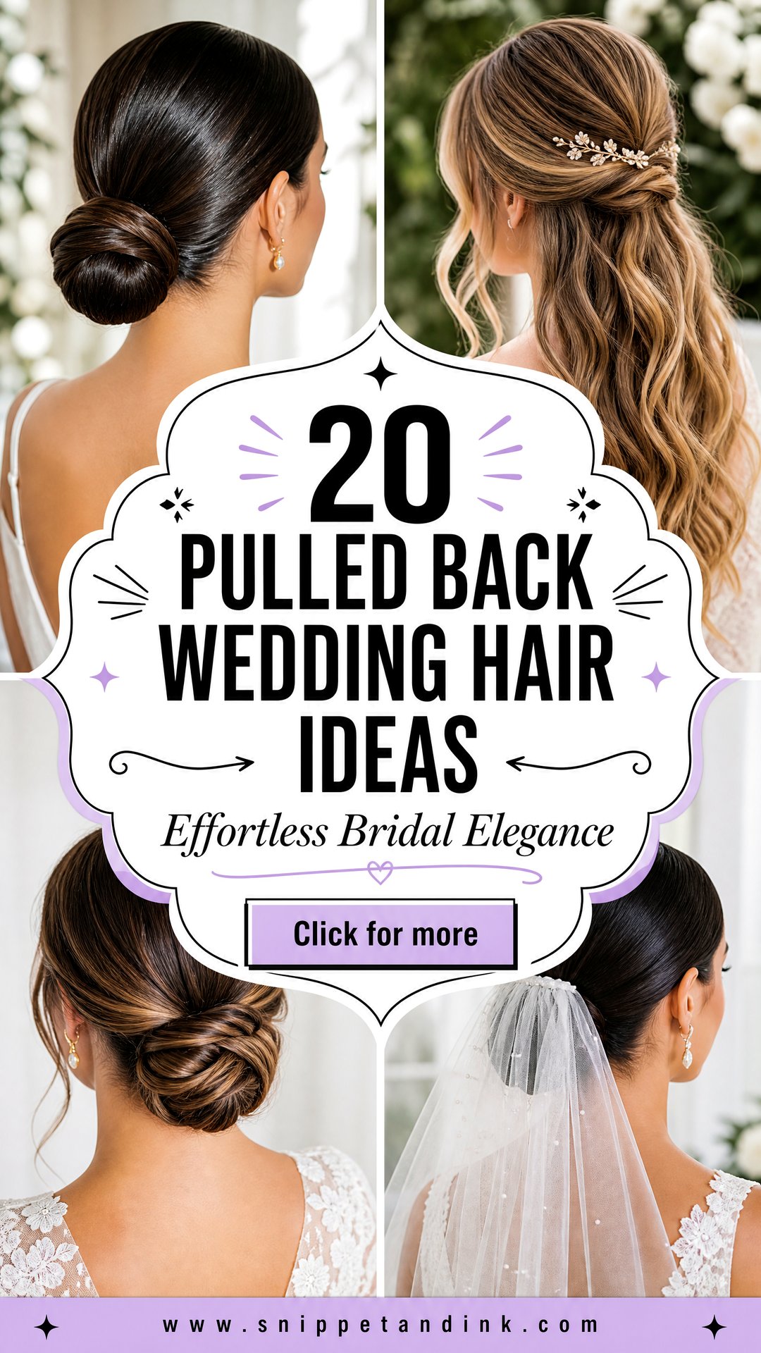 20 Pulled Back Wedding Hair Ideas for Effortless Elegance - 20 Pulled Back Wedding Hair Ideas for Effortless Elegance