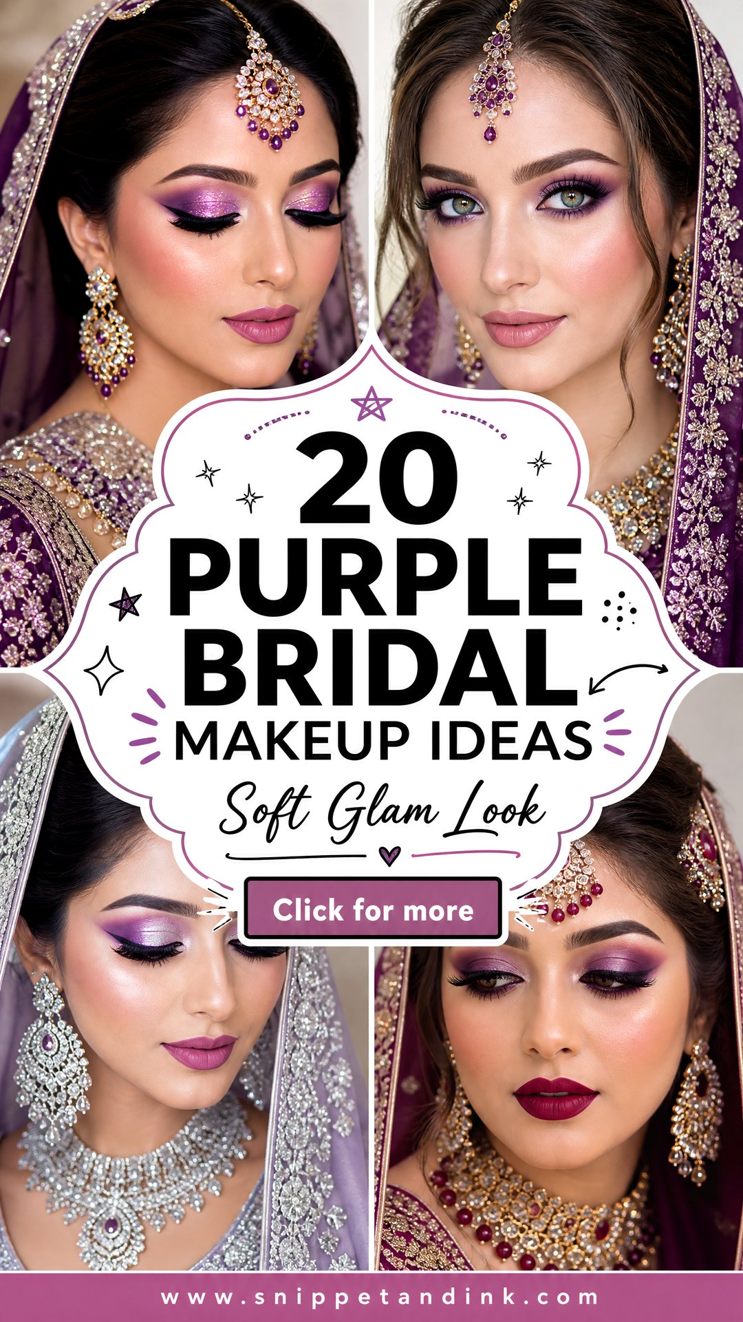 20 Purple Bridal Makeup Ideas for a Soft Glam Look - 20 Purple Bridal Makeup Ideas for a Soft Glam Look