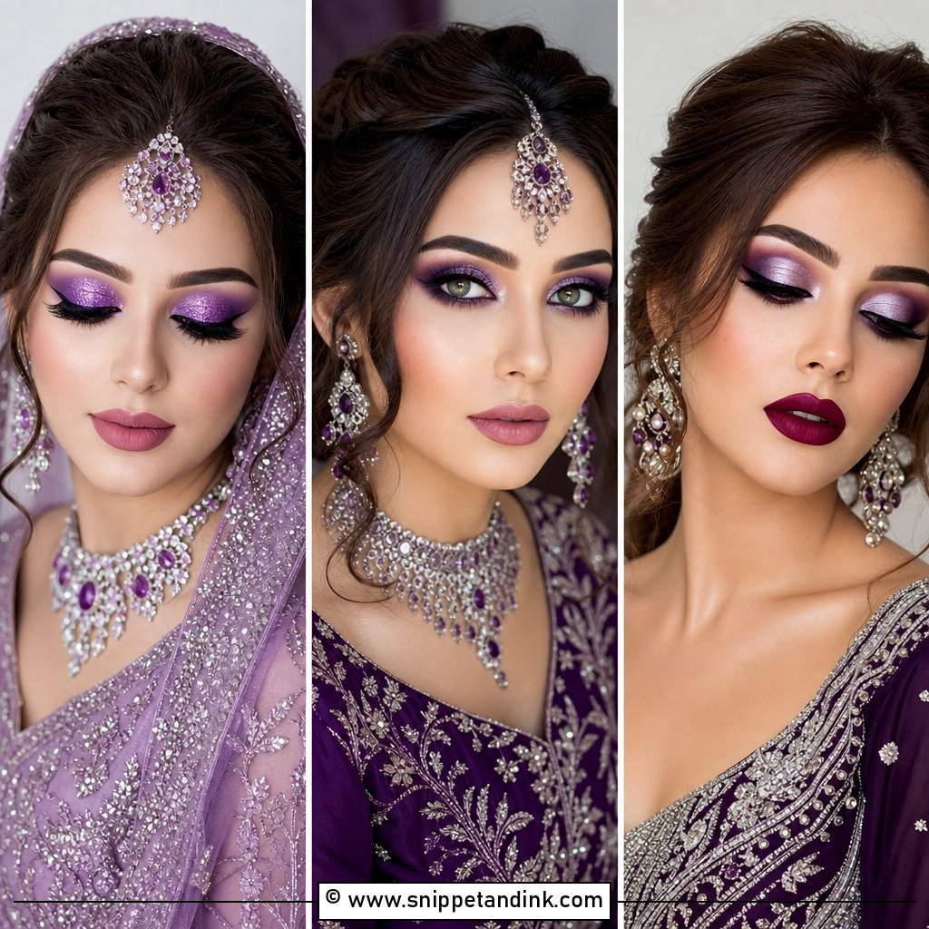 20 Purple Bridal Makeup Ideas for a Soft Glam Look