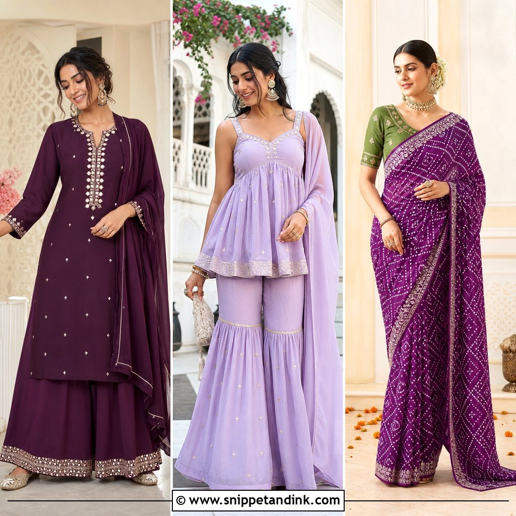 20 Purple Haldi Outfit Ideas for a Vibrant Pre-Wedding Look