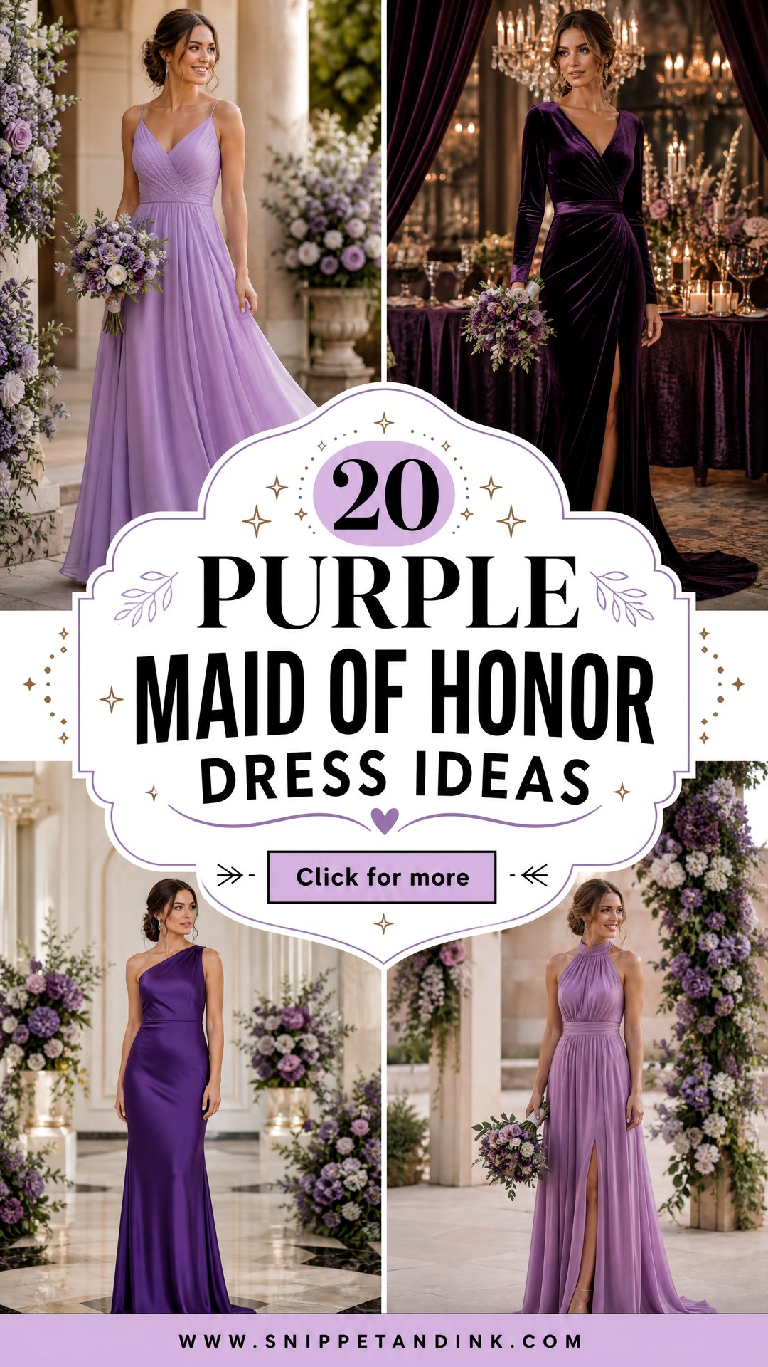 20 Purple Maid of Honor Dress Ideas for an Elegant Bridal Party - 20 Purple Maid of Honor Dress Ideas for an Elegant Bridal Party