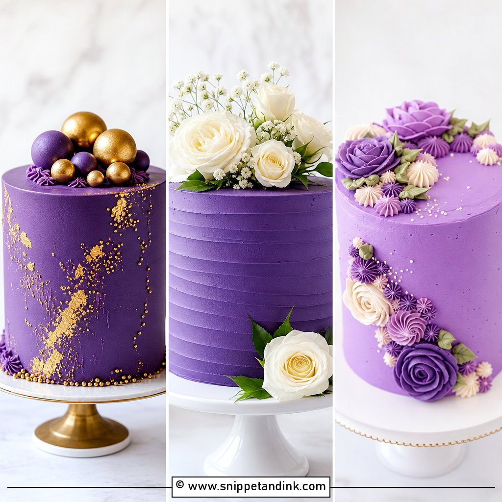 20 Purple Round Cake Ideas for Wedding Elegant Trends