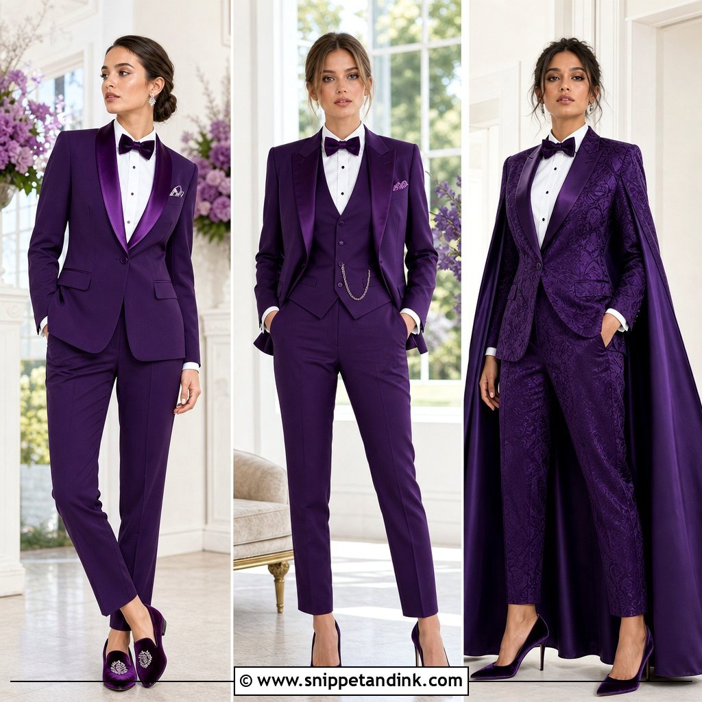 20 Purple Tuxedo Wedding Ideas for a Bold, Regal Groom Look