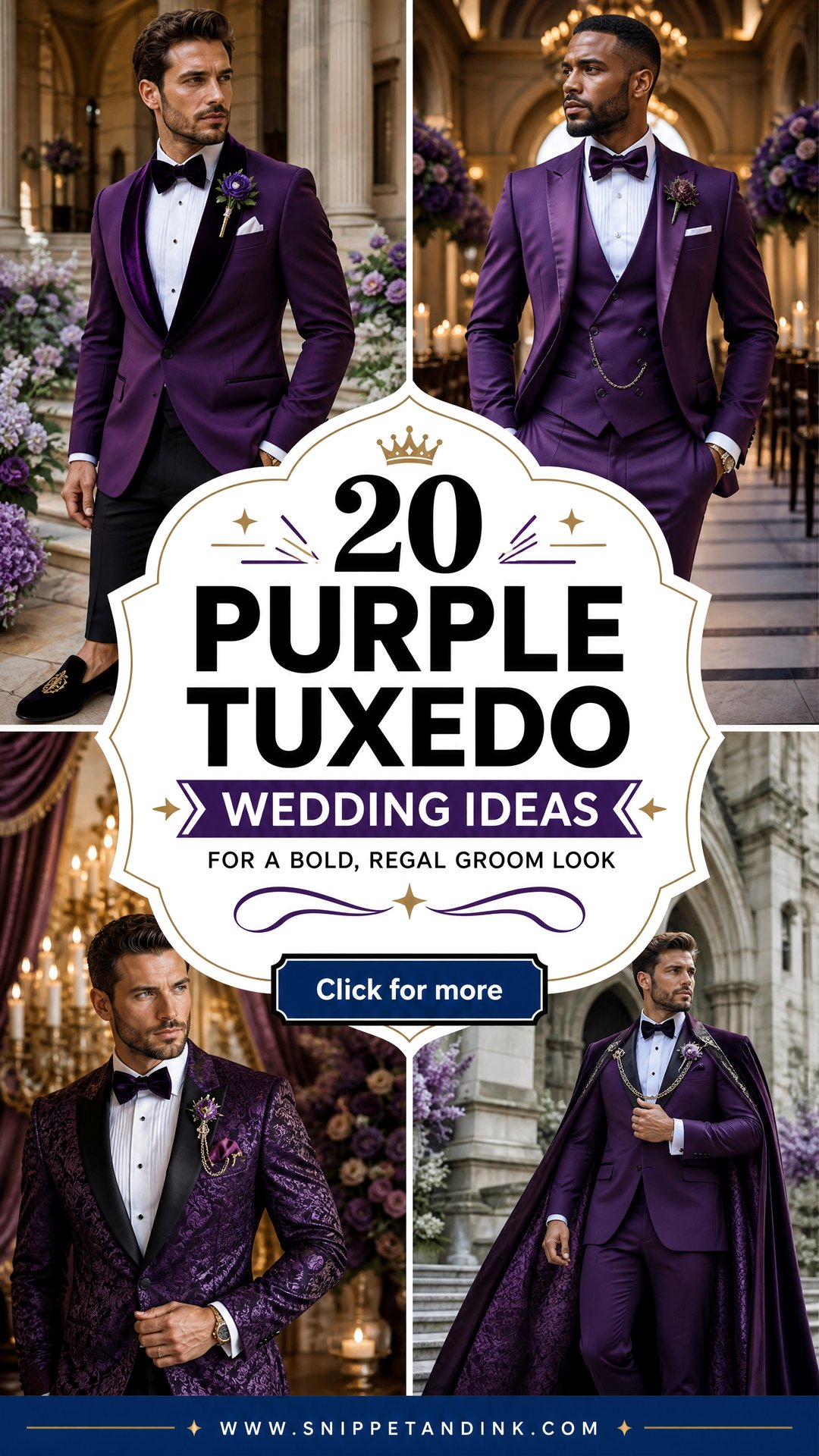 20 Purple Tuxedo Wedding Ideas for a Bold Regal Groom Look - 20 Purple Tuxedo Wedding Ideas for a Bold, Regal Groom Look
