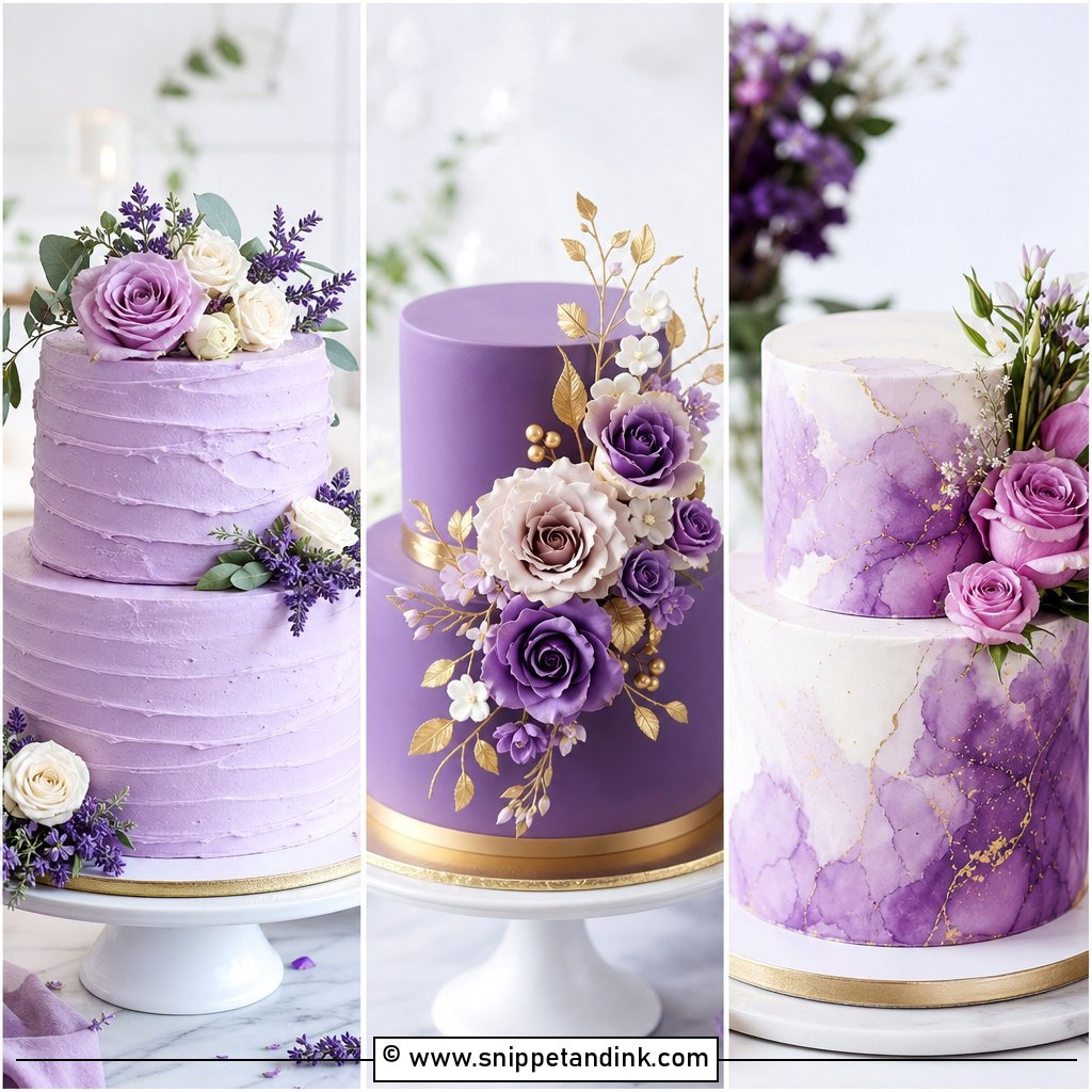 20 Purple Two Tier Cake Ideas for Wedding Elegance