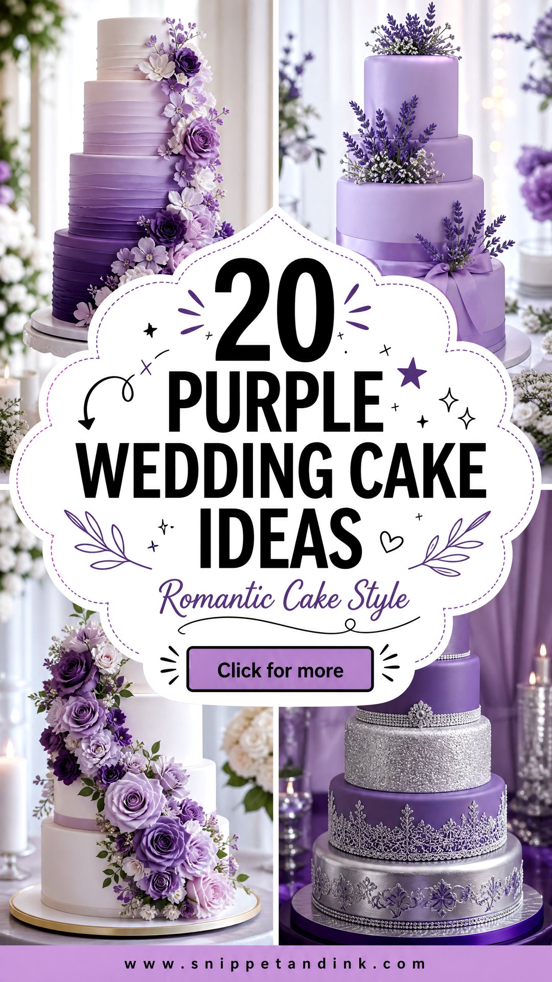 20 Purple Wedding Cake Ideas for a Romantic Celebration - 20 Purple Wedding Cake Ideas for a Romantic Celebration