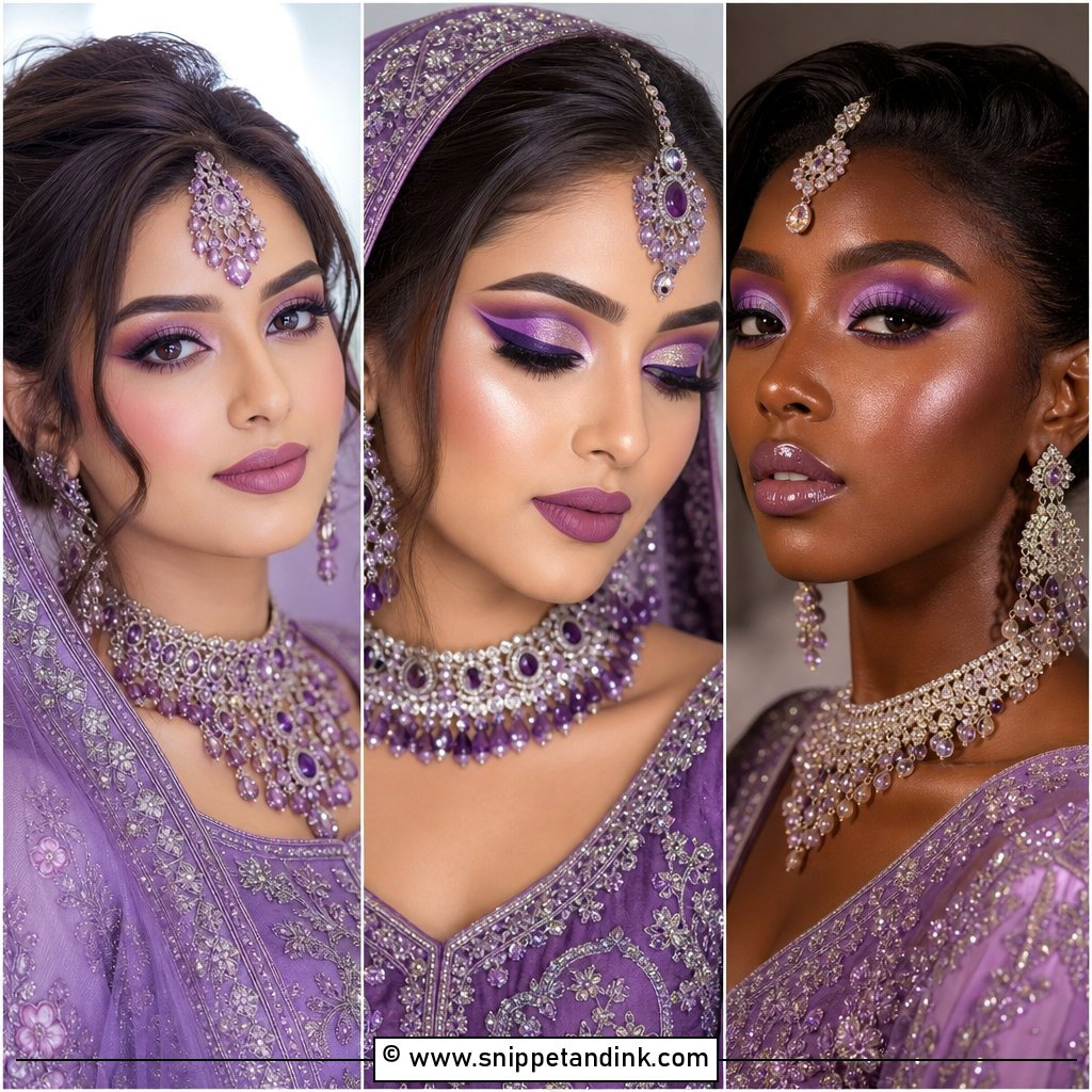 20 Purple Wedding Makeup the Bride Ideas for Soft Glam