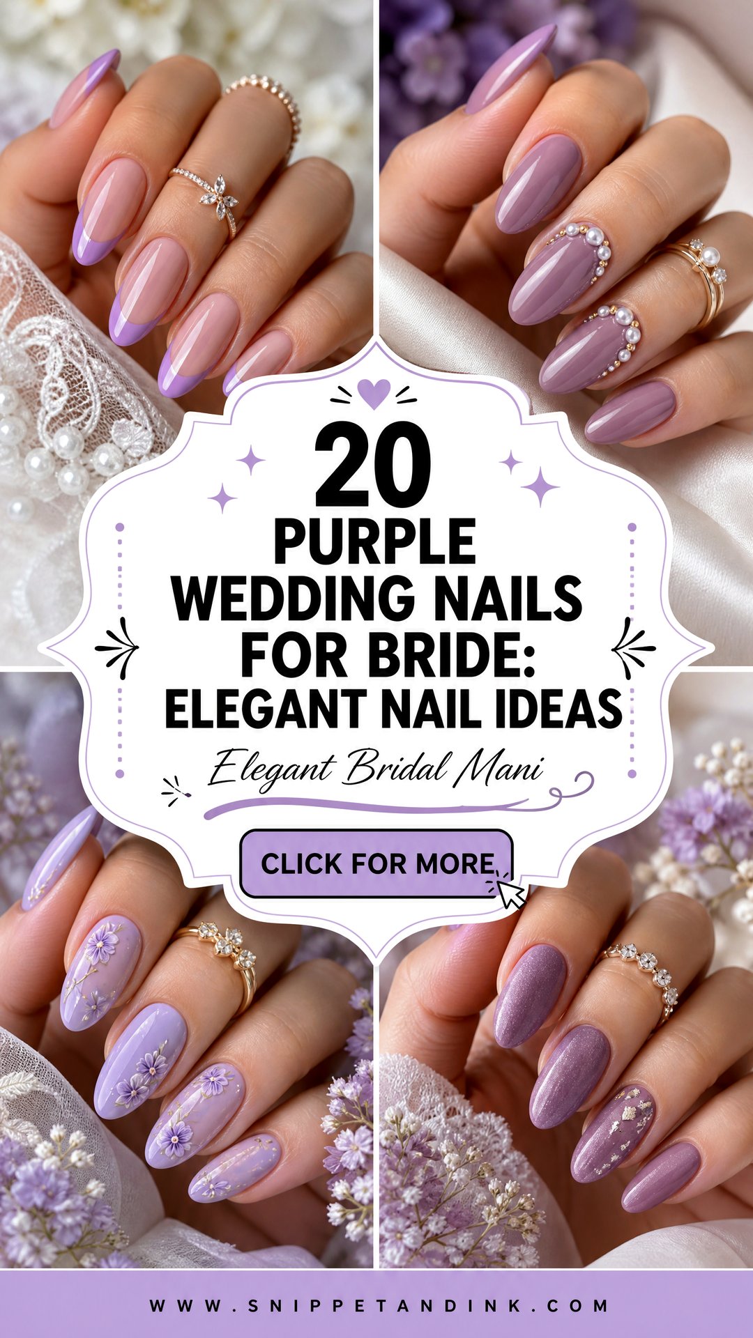 20 Purple Wedding Nails for Bride Elegant Nail Ideas - 20 Purple Wedding Nails for Bride: Elegant Nail Ideas
