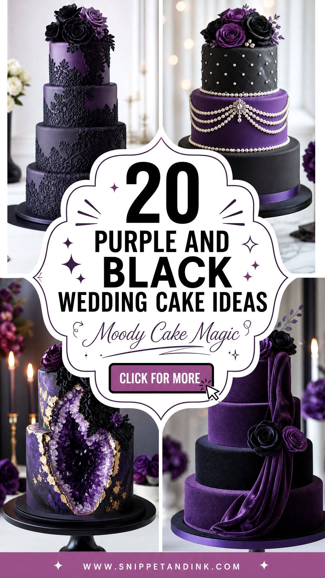20 Purple and Black Wedding Cake Ideas Moody Elegance - 20 Purple and Black Wedding Cake Ideas: Moody Elegance