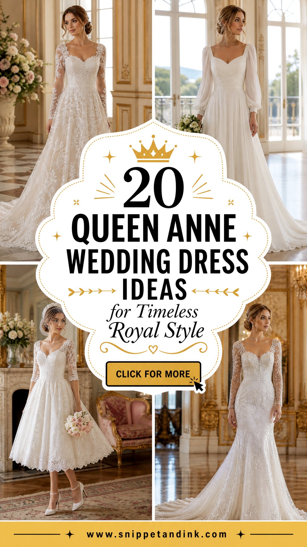 20 Queen Anne Wedding Dress Ideas for Timeless Royal Style - 20 Queen Anne Wedding Dress Ideas for Timeless Royal Style
