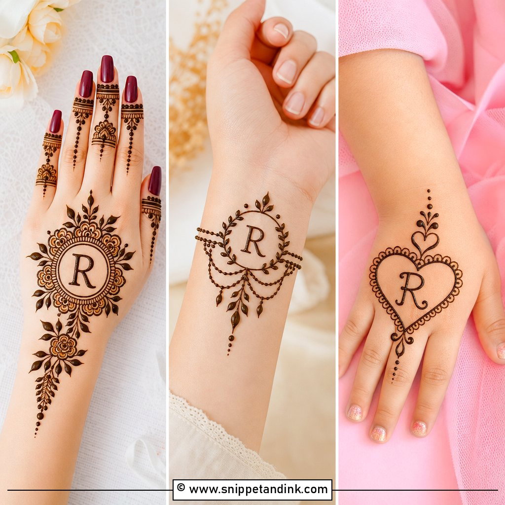 20 R Name Mehndi Design Ideas for Personalized Henna