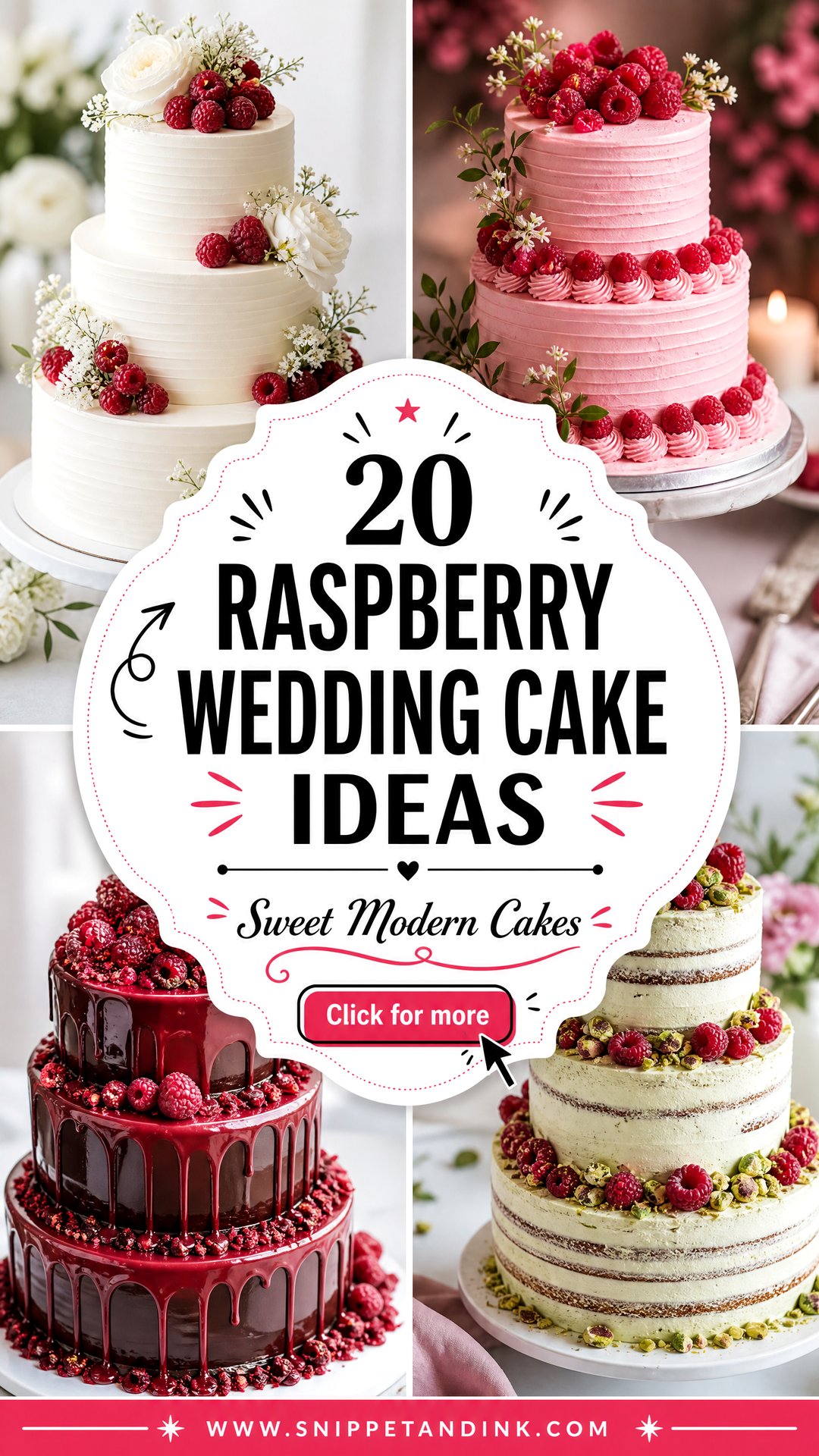 20 Raspberry Wedding Cake Ideas for a Sweet Modern Look - 20 Raspberry Wedding Cake Ideas for a Sweet Modern Look