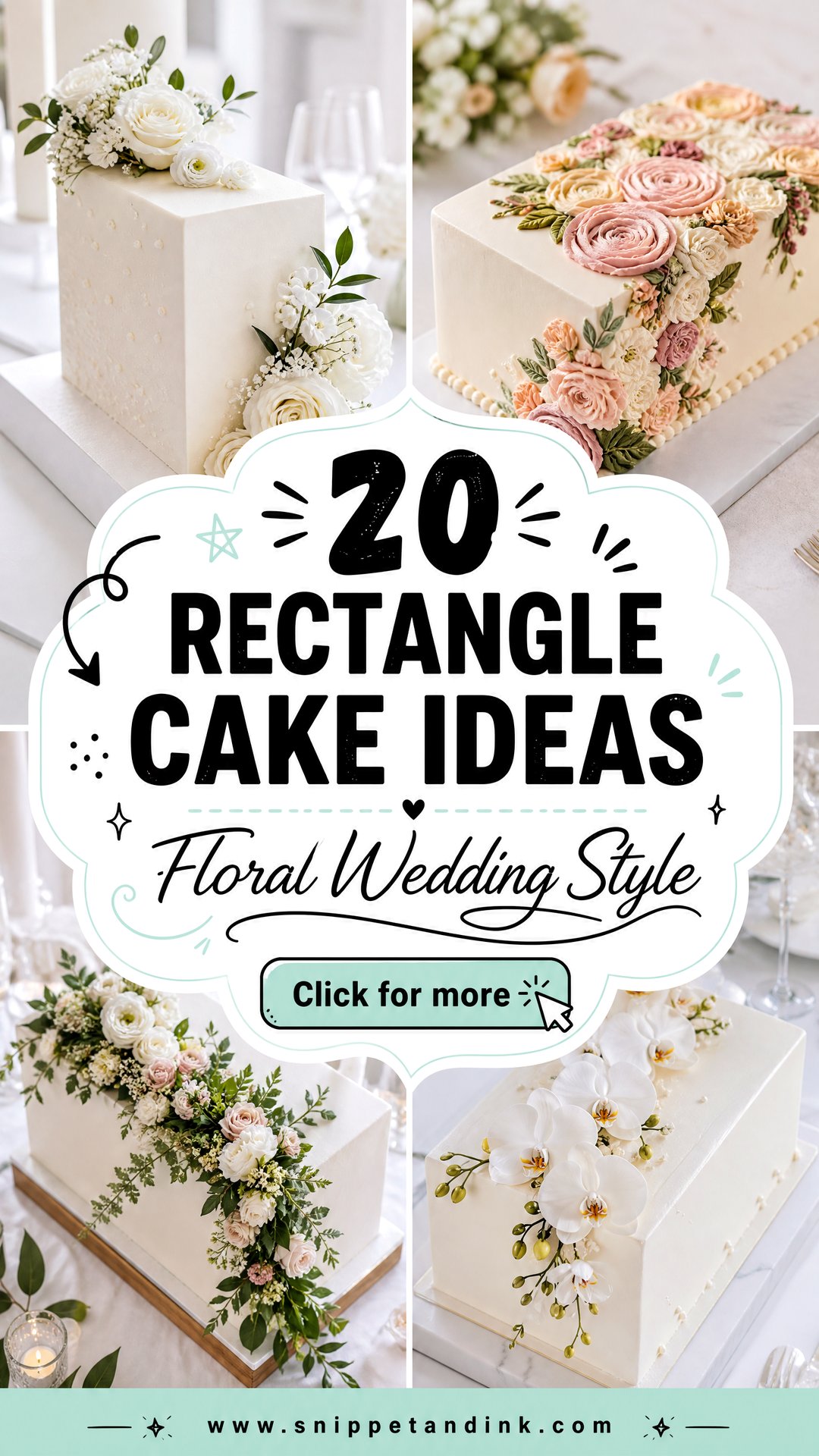 20 Rectangle Cake Ideas with Flowers for Wedding Style - 20 Rectangle Cake Ideas with Flowers for Wedding Style