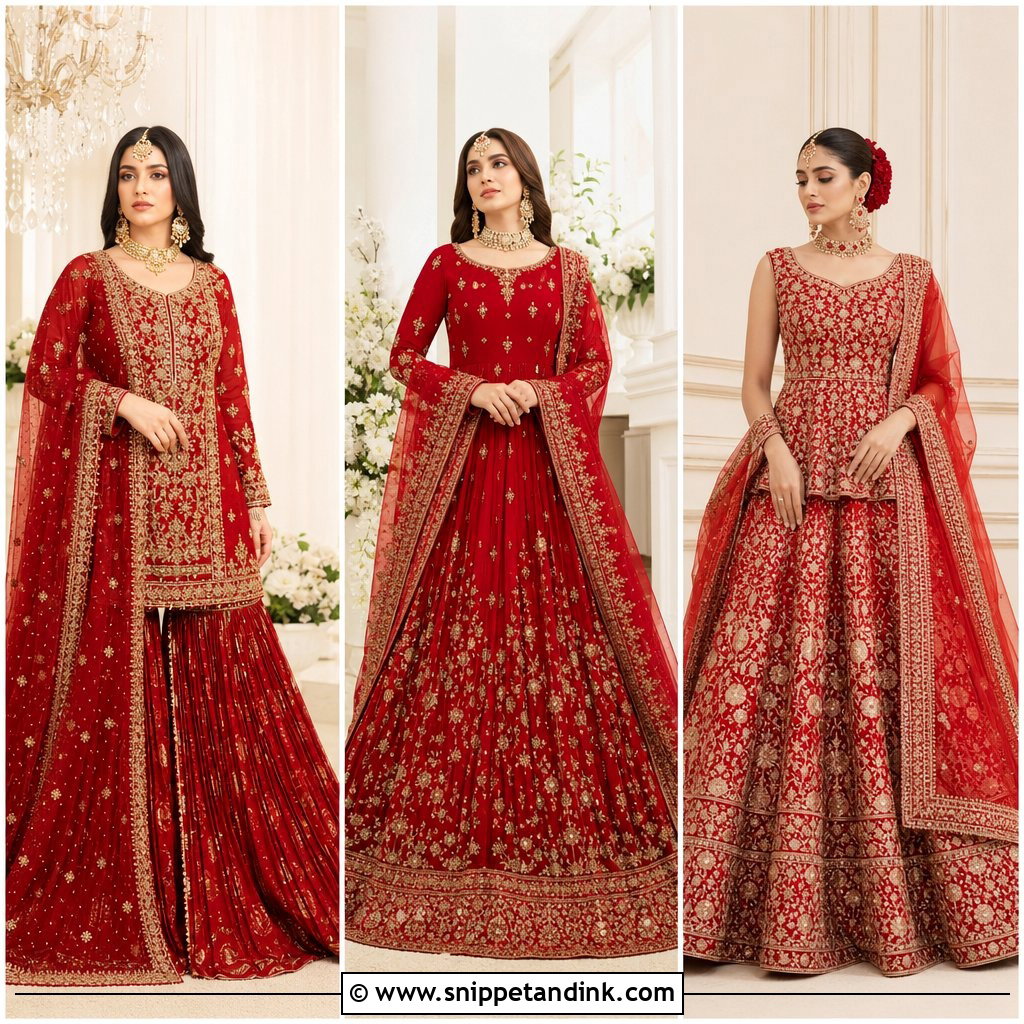 20 Red Baraat Dress Pakistani Bridal Wear Ideas to Save