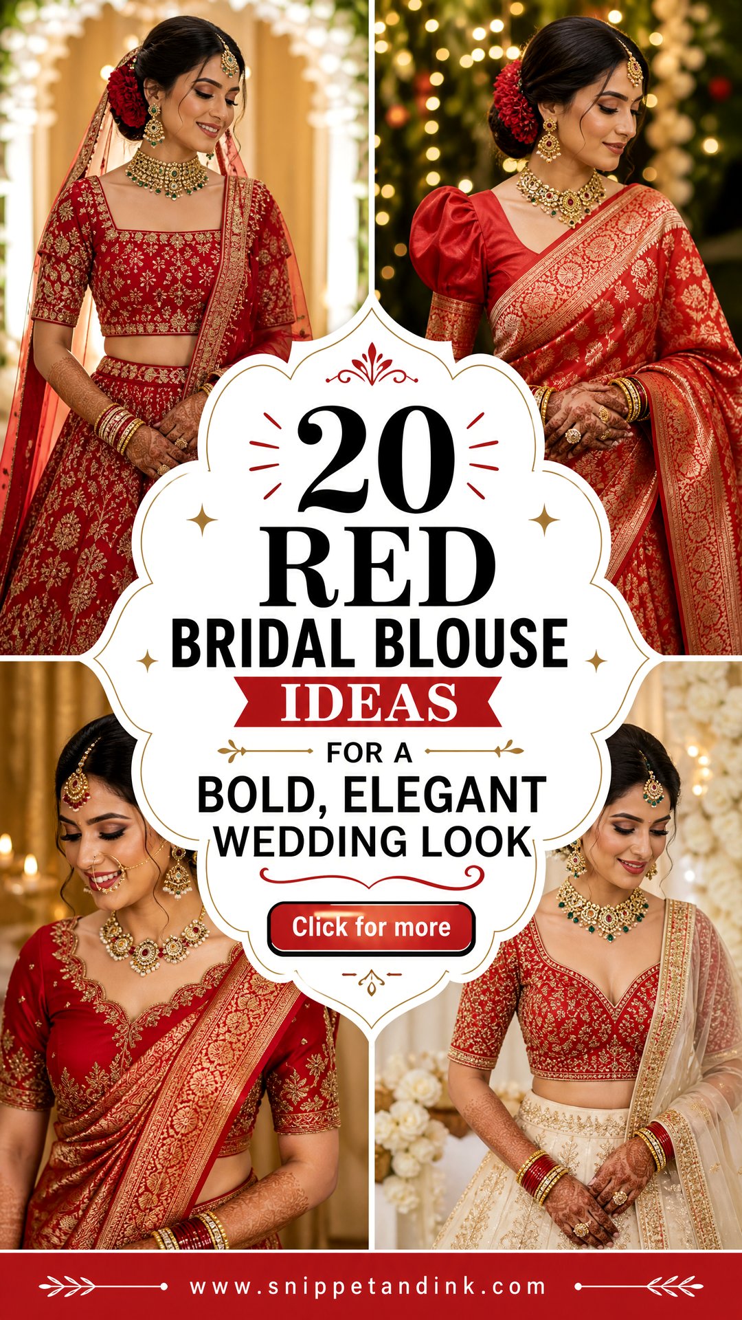 20 Red Bridal Blouse Ideas for a Bold Elegant Wedding Look - 20 Red Bridal Blouse Ideas for a Bold, Elegant Wedding Look