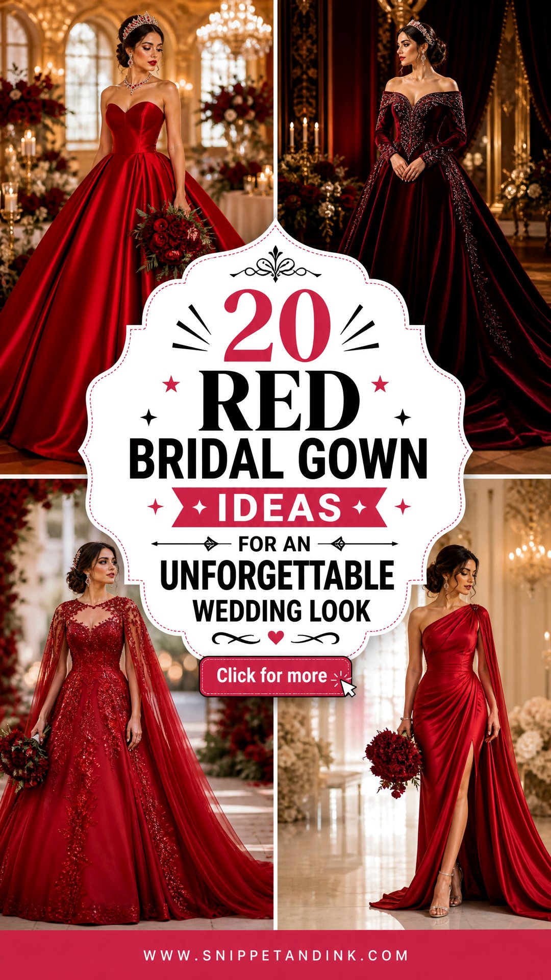 20 Red Bridal Gown Ideas for an Unforgettable Wedding Look - 20 Red Bridal Gown Ideas for an Unforgettable Wedding Look
