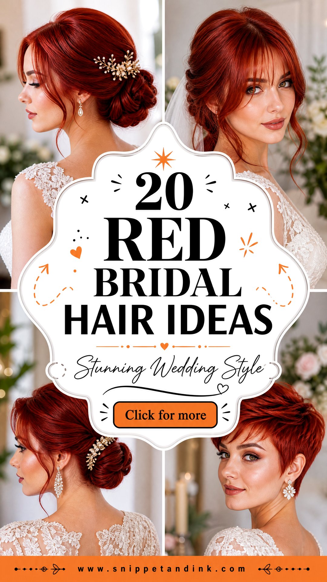 20 Red Bridal Hair Ideas for a Stunning Wedding Style - 20 Red Bridal Hair Ideas for a Stunning Wedding Style