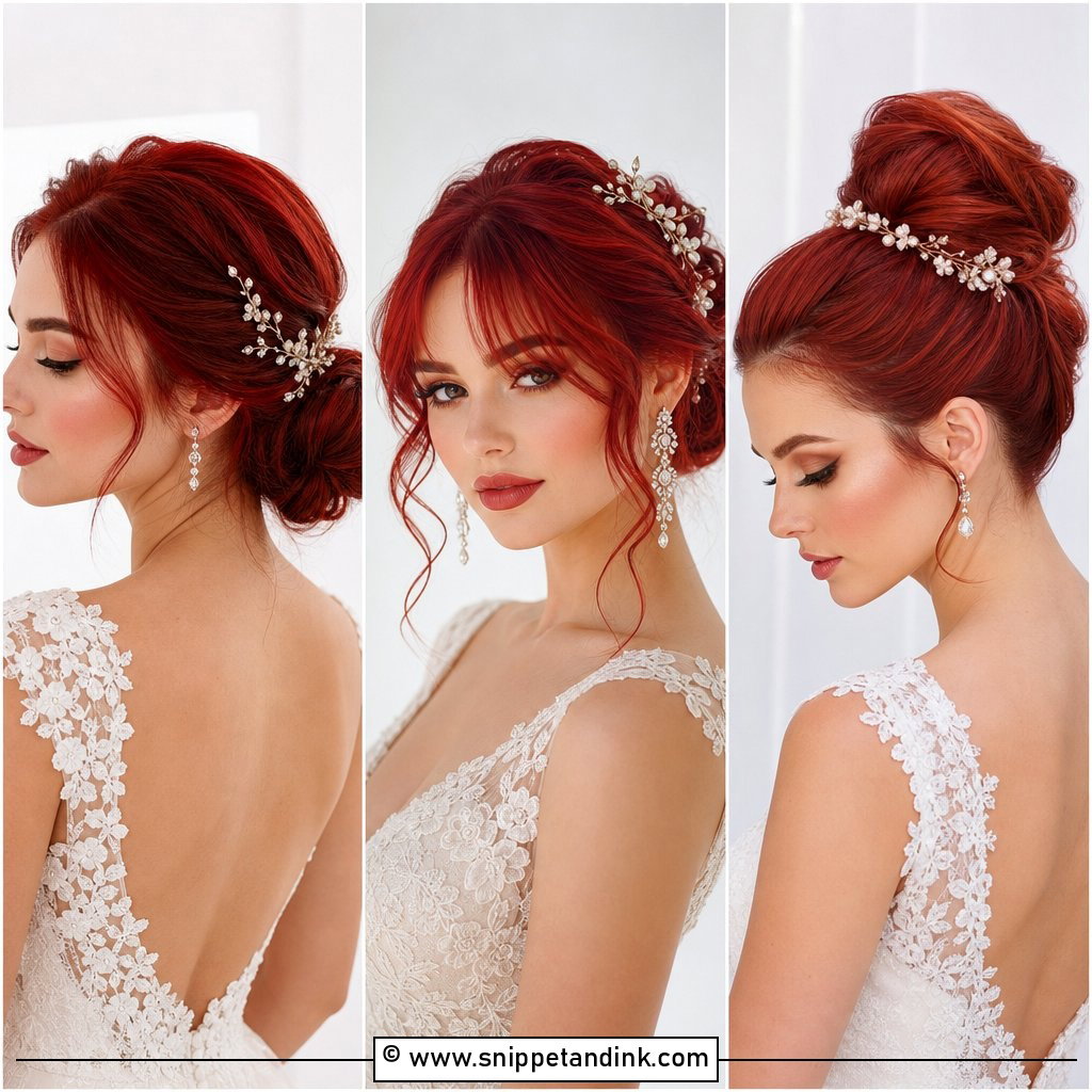 20 Red Bridal Hair Ideas for a Stunning Wedding Style