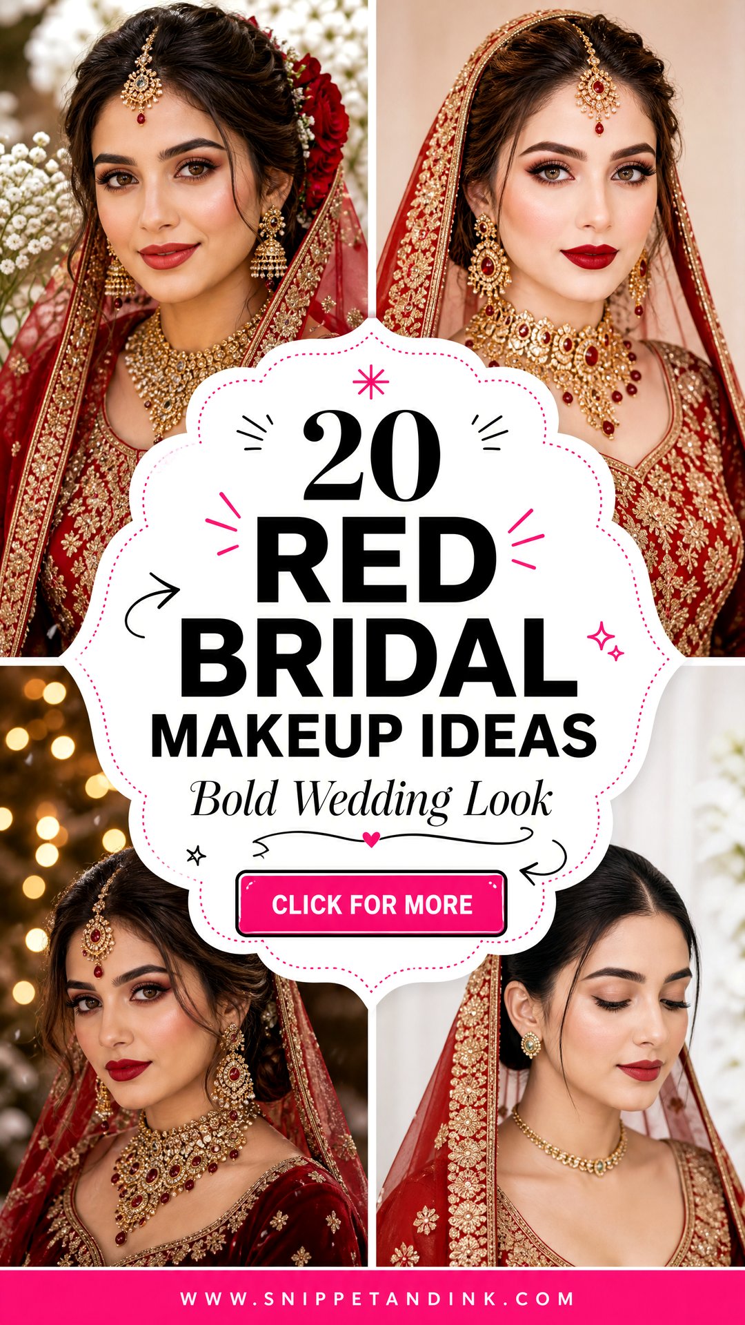 20 Red Bridal Makeup Ideas for a Bold Wedding Look - 20 Red Bridal Makeup Ideas for a Bold Wedding Look