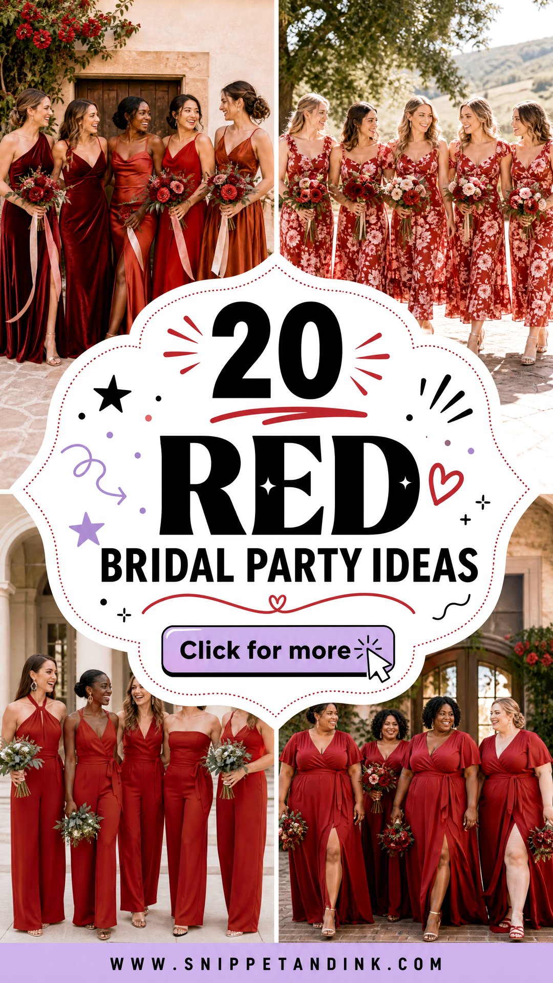 20 Red Bridal Party Ideas for a Bold Beautiful Celebration - 20 Red Bridal Party Ideas for a Bold, Beautiful Celebration