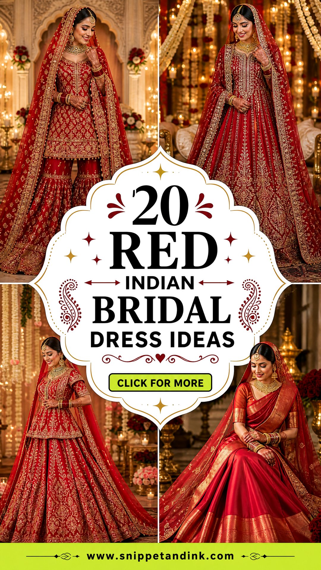 20 Red Indian Bridal Dress Ideas for a Timeless Ceremony - 20 Red Indian Bridal Dress Ideas for a Timeless Ceremony