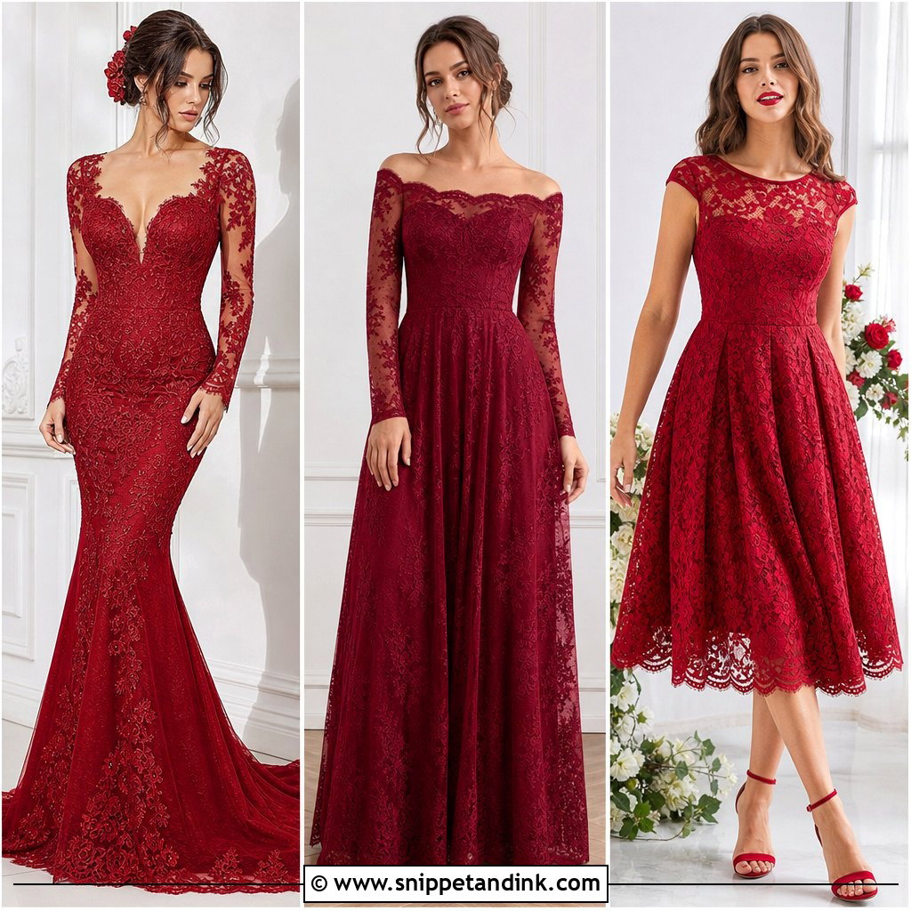 20 Red Lace Wedding Dress Ideas for a Romantic Bridal Look