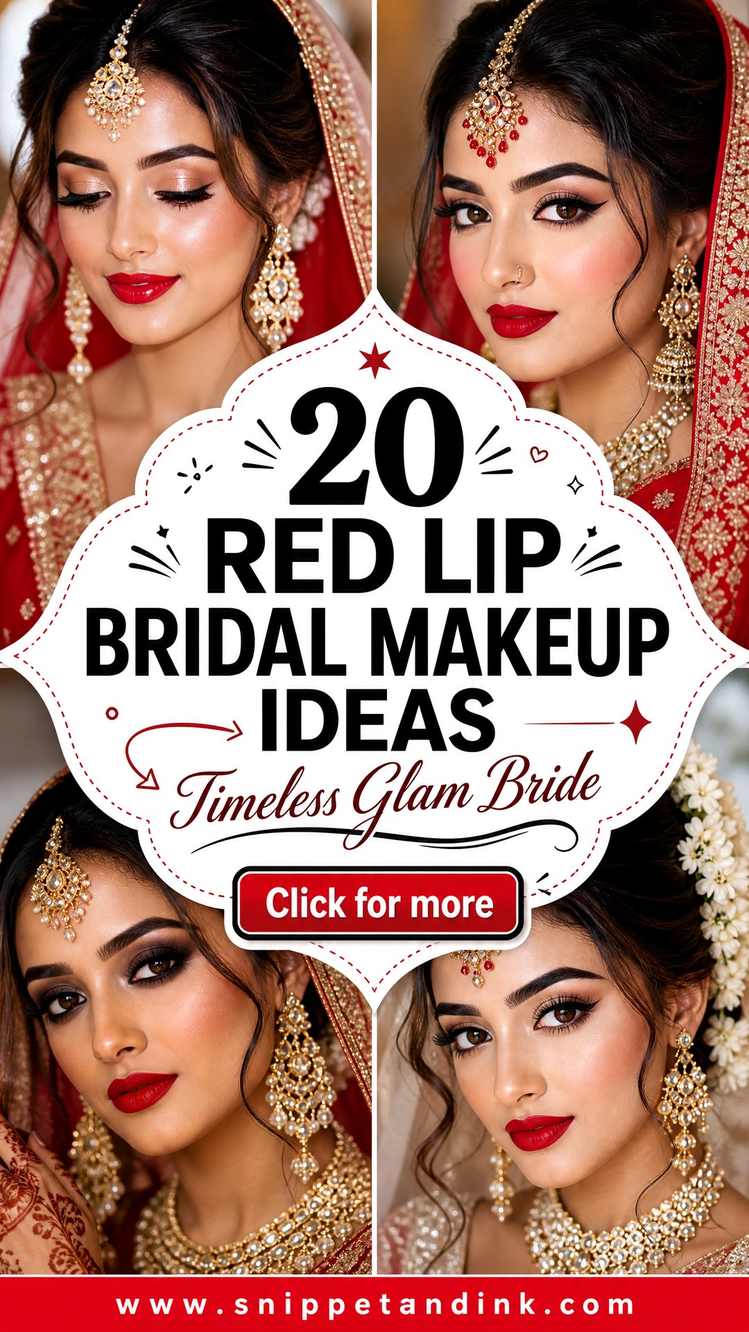 20 Red Lip Bridal Makeup Ideas for Timeless Glamour - 20 Red Lip Bridal Makeup Ideas for Timeless Glamour