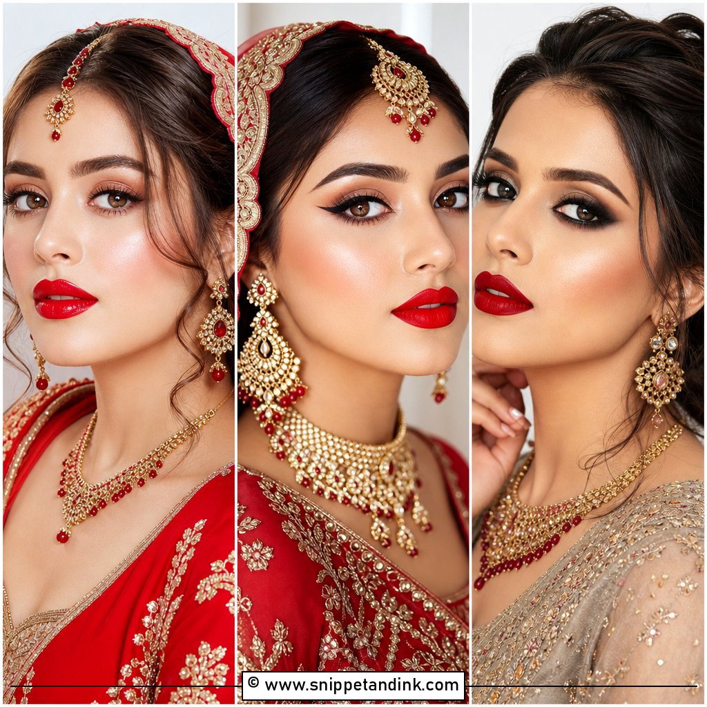 20 Red Lip Bridal Makeup Ideas for Timeless Glamour