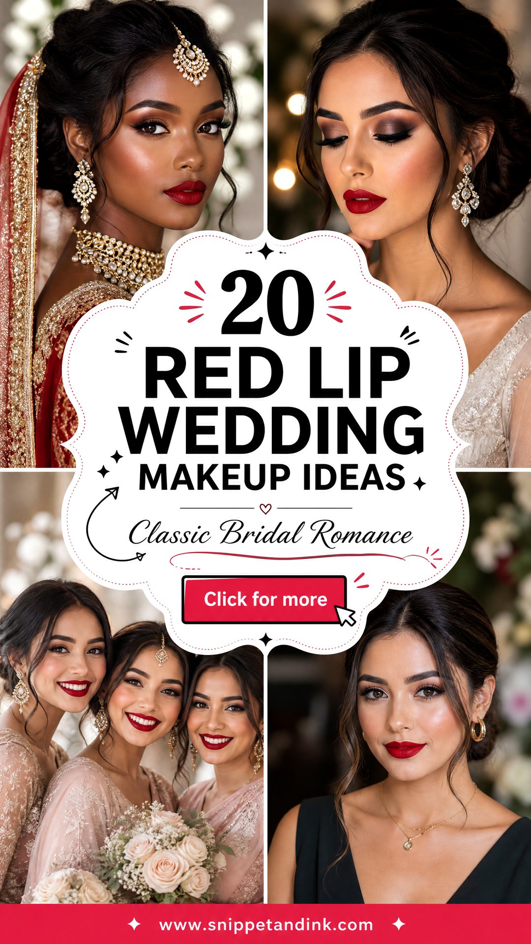 20 Red Lip Wedding Makeup Ideas for Classic Romance - 20 Red Lip Wedding Makeup Ideas for Classic Romance
