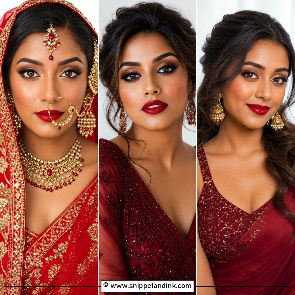 20 Red Lip Wedding Makeup Ideas for Classic Romance