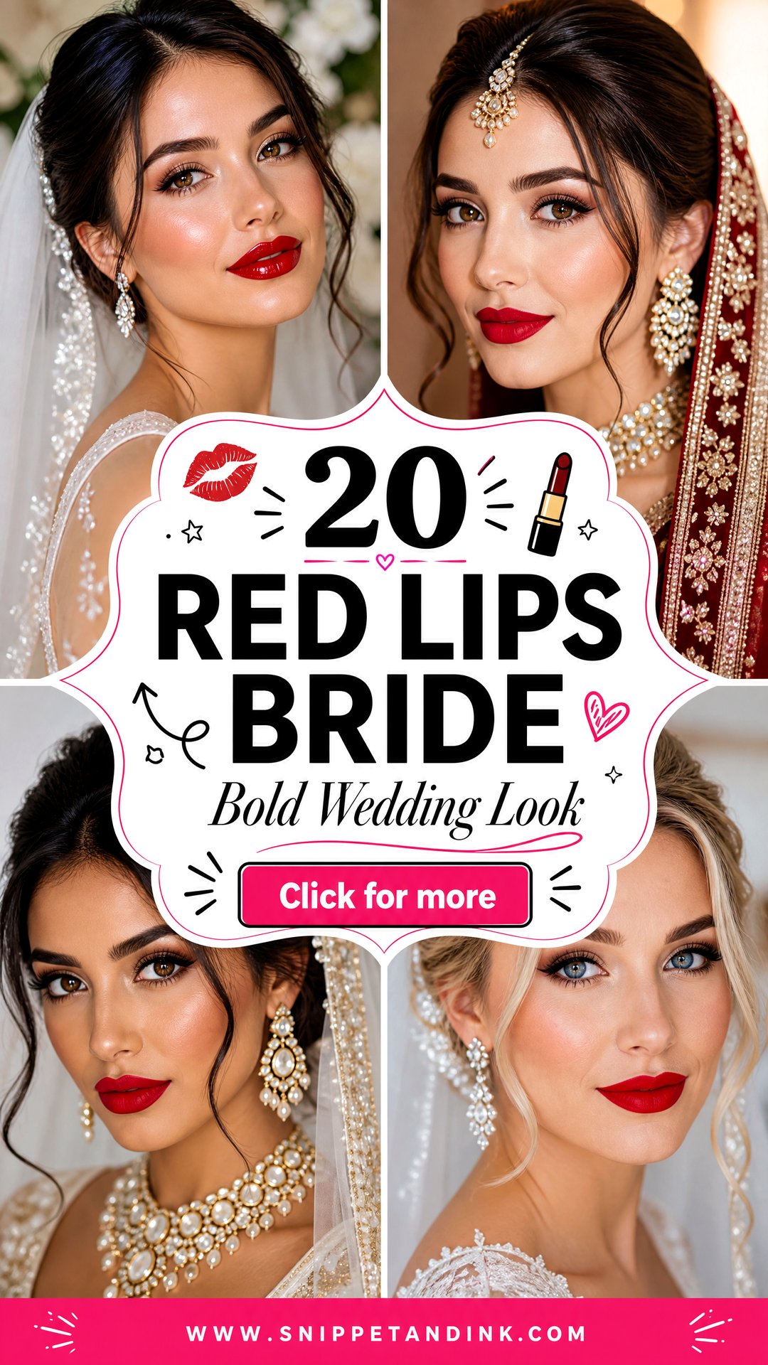 20 Red Lips Bride Ideas for a Bold Wedding Look - 20 Red Lips Bride Ideas for a Bold Wedding Look