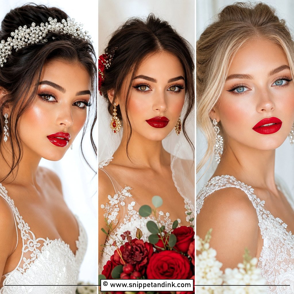 20 Red Lips Bride Ideas for a Bold Wedding Look