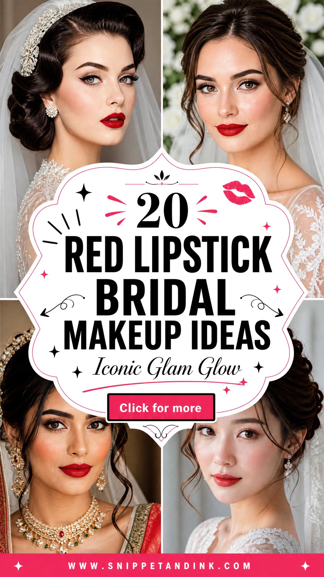 20 Red Lipstick Bridal Makeup Ideas for Iconic Glam - 20 Red Lipstick Bridal Makeup Ideas for Iconic Glam