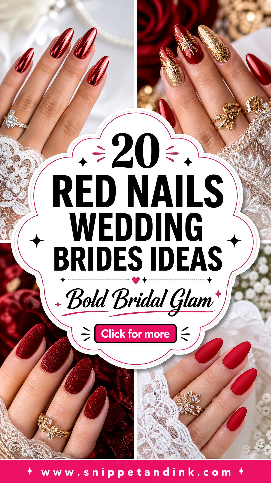 20 Red Nails Wedding Brides Ideas for Bold Bridal Glam - 20 Red Nails Wedding Brides Ideas for Bold Bridal Glam