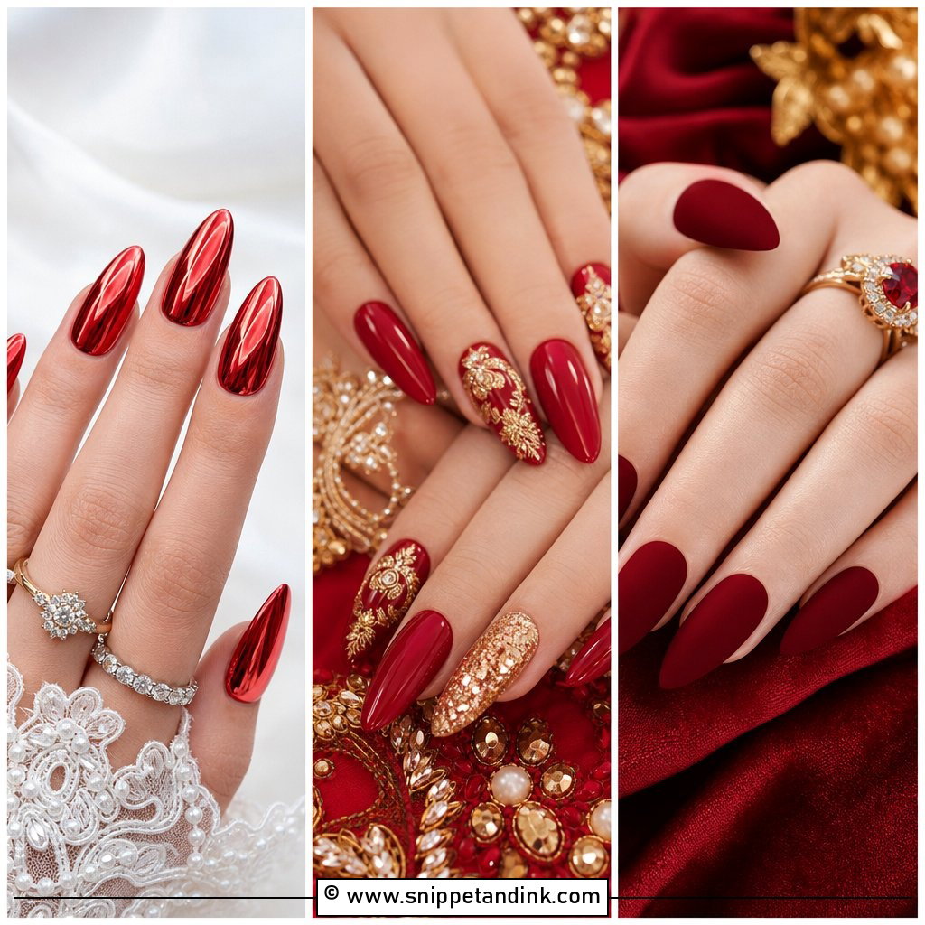 20 Red Nails Wedding Brides Ideas for Bold Bridal Glam