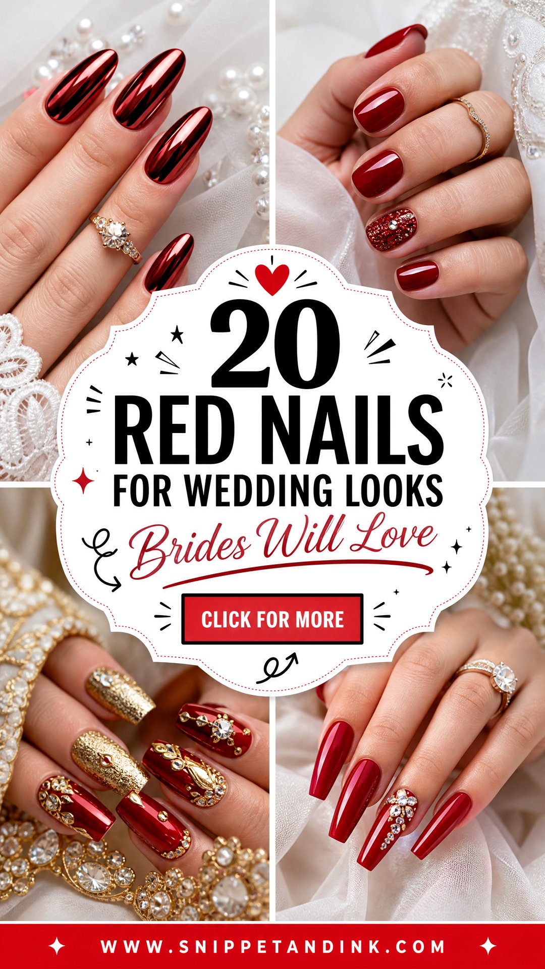 20 Red Nails for Wedding Looks Brides Will Love - 20 Red Nails for Wedding Looks Brides Will Love