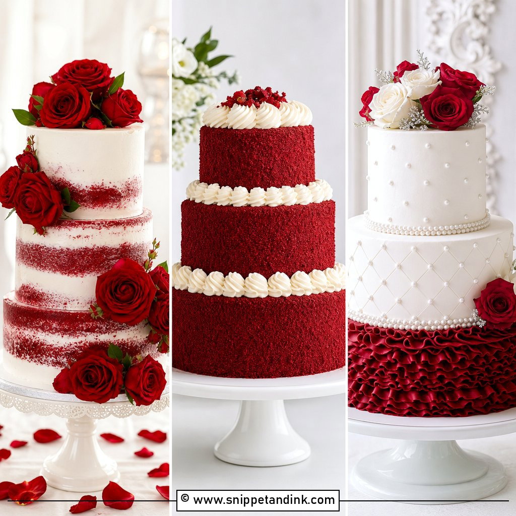 20 Red Velvet Wedding Cake Ideas for Luxe Romance