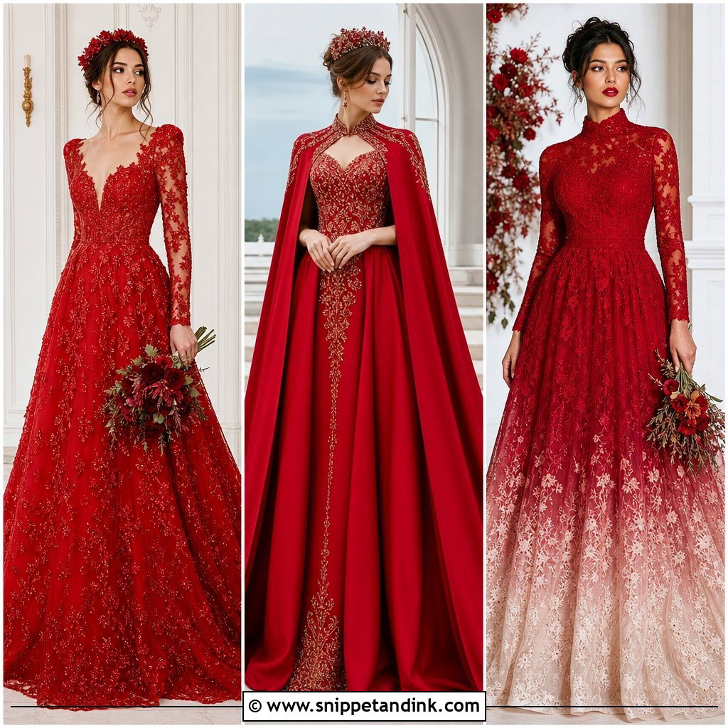 20 Red Wedding Dress Outfit Ideas for a Bold Bridal Moment