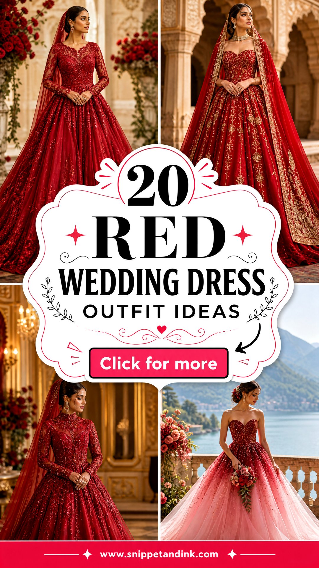 20 Red Wedding Dress Outfit Ideas for a Bold Bridal Moment - 20 Red Wedding Dress Outfit Ideas for a Bold Bridal Moment