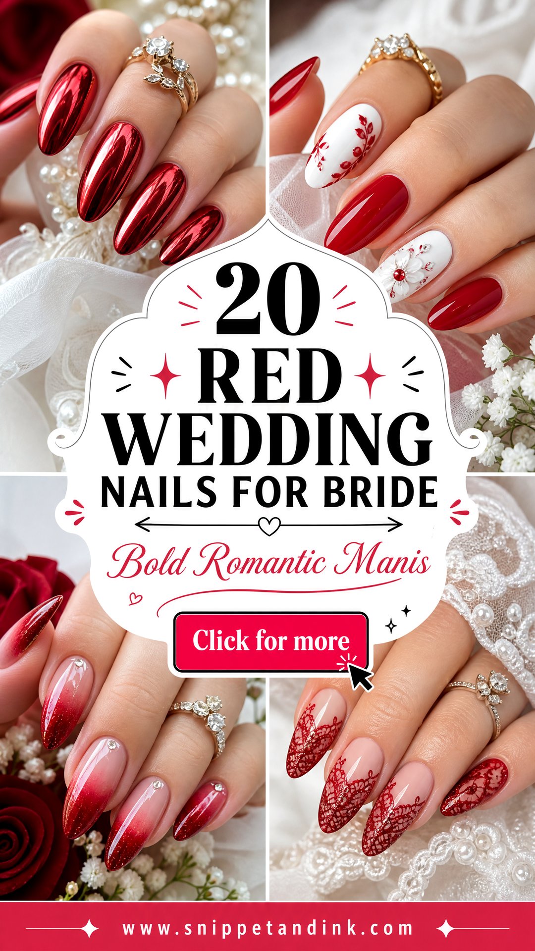 20 Red Wedding Nails for Bride Looks With Bold Romance - 20 Red Wedding Nails for Bride Looks With Bold Romance