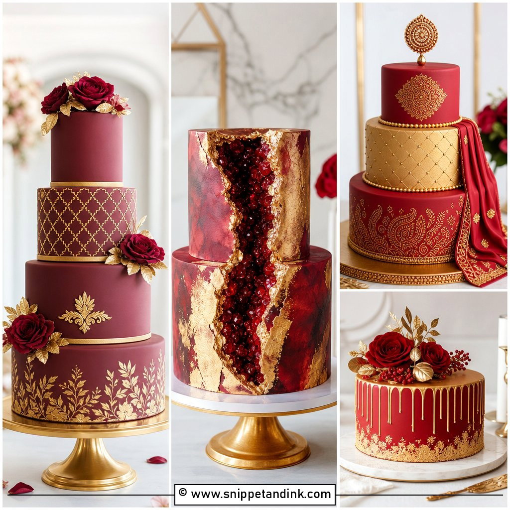 20 Red and Gold Cakes for Wedding Luxe Inspiration