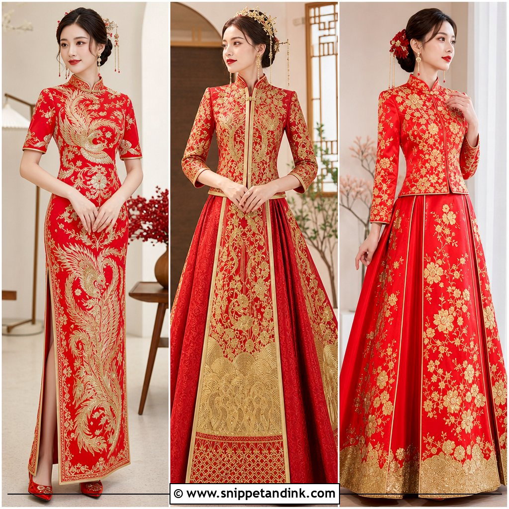 20 Red and Gold Wedding Dress Ideas for Modern Regal Brides