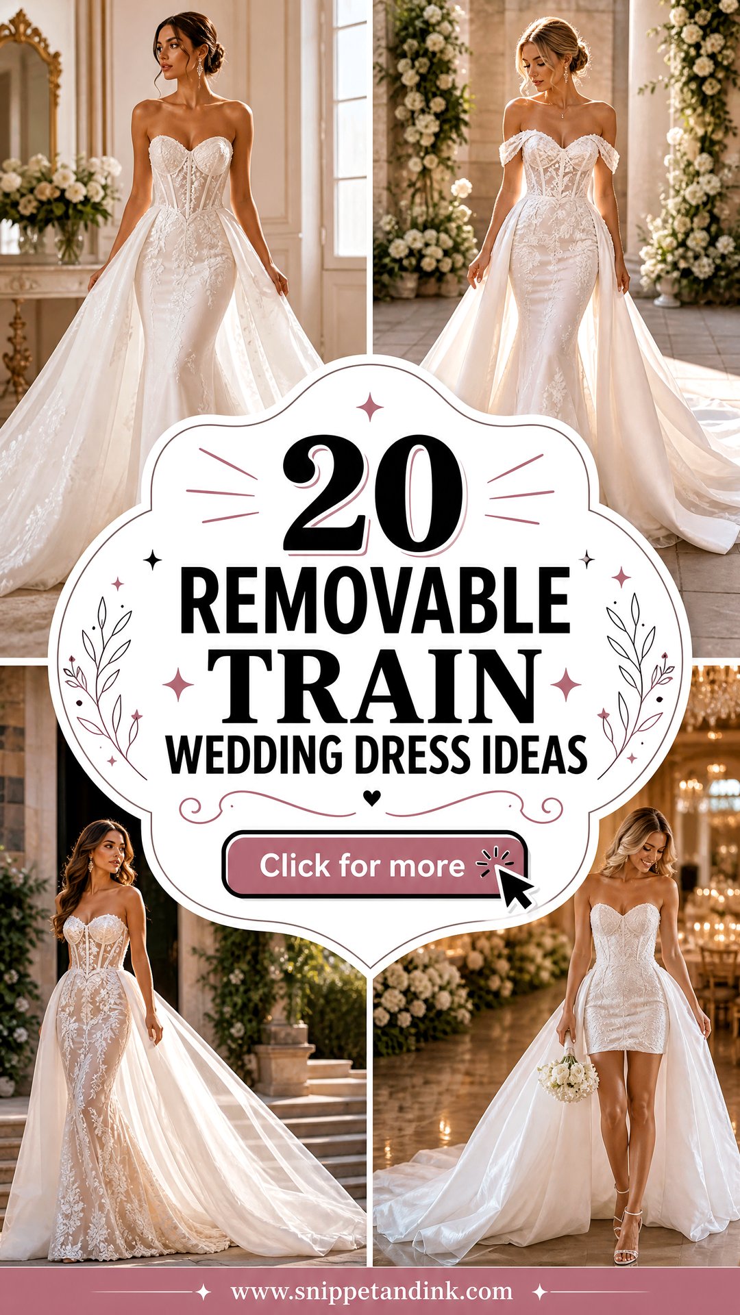 20 Removable Train Wedding Dress Ideas for a Versatile Look - 20 Removable Train Wedding Dress Ideas for a Versatile Look