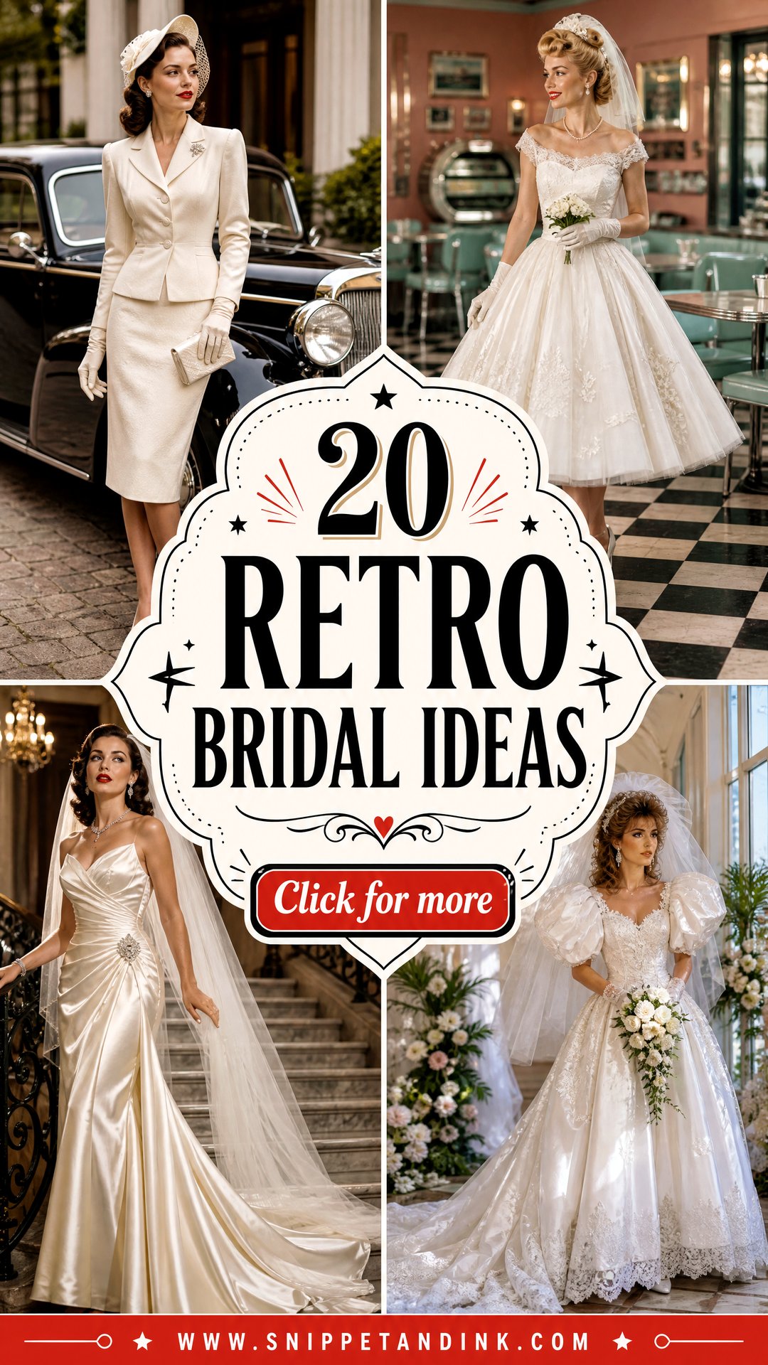 20 Retro Bridal Ideas for a Nostalgic Yet Modern Wedding Look - 20 Retro Bridal Ideas for a Nostalgic Yet Modern Wedding Look