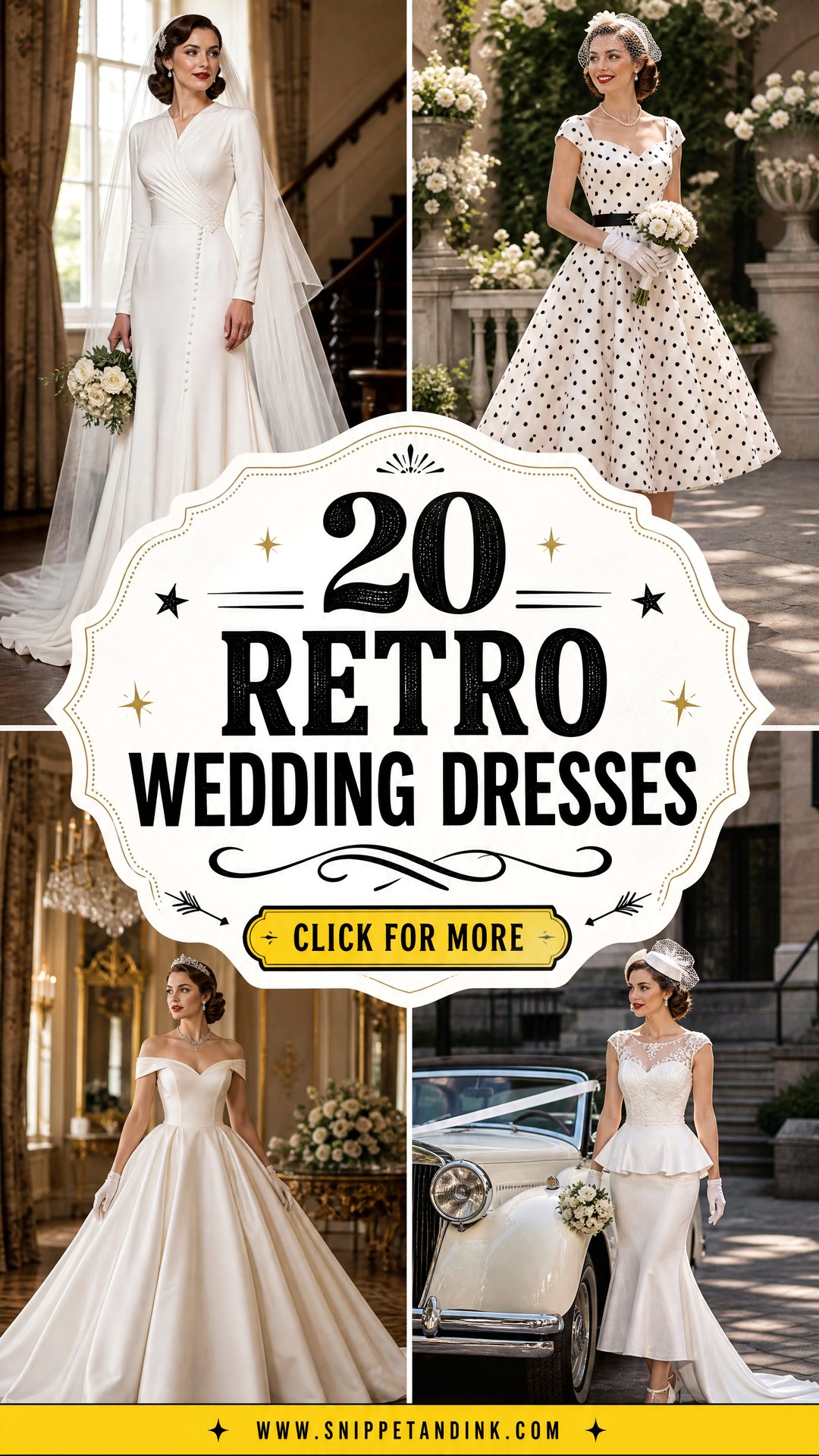 20 Retro Wedding Dresses for a Timeless Vintage Bridal Look - 20 Retro Wedding Dresses for a Timeless Vintage Bridal Look