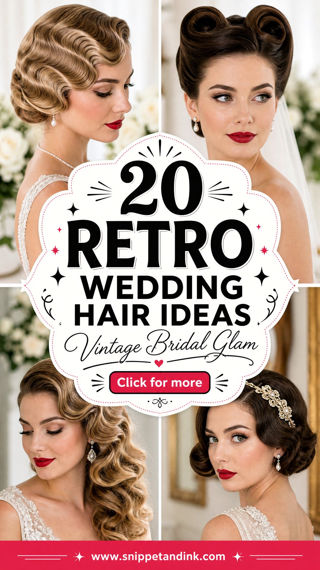20 Retro Wedding Hair Ideas for Vintage-Loving Brides - 20 Retro Wedding Hair Ideas for Vintage-Loving Brides