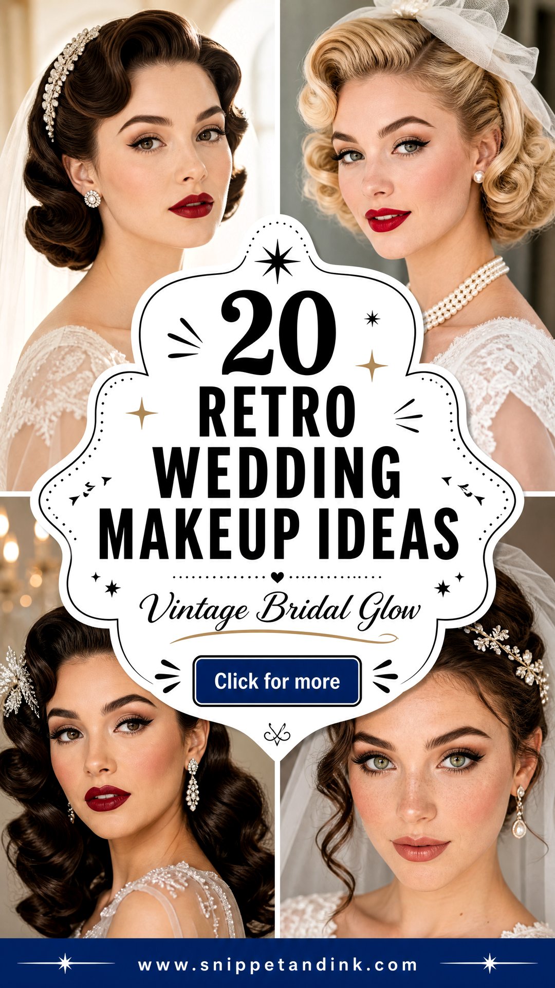 20 Retro Wedding Makeup Ideas for a Vintage Bridal Glow - 20 Retro Wedding Makeup Ideas for a Vintage Bridal Glow