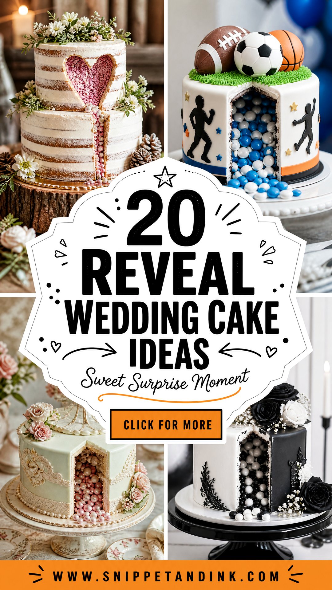 20 Reveal Wedding Cake Ideas for a Sweet Surprise Moment - 20 Reveal Wedding Cake Ideas for a Sweet Surprise Moment