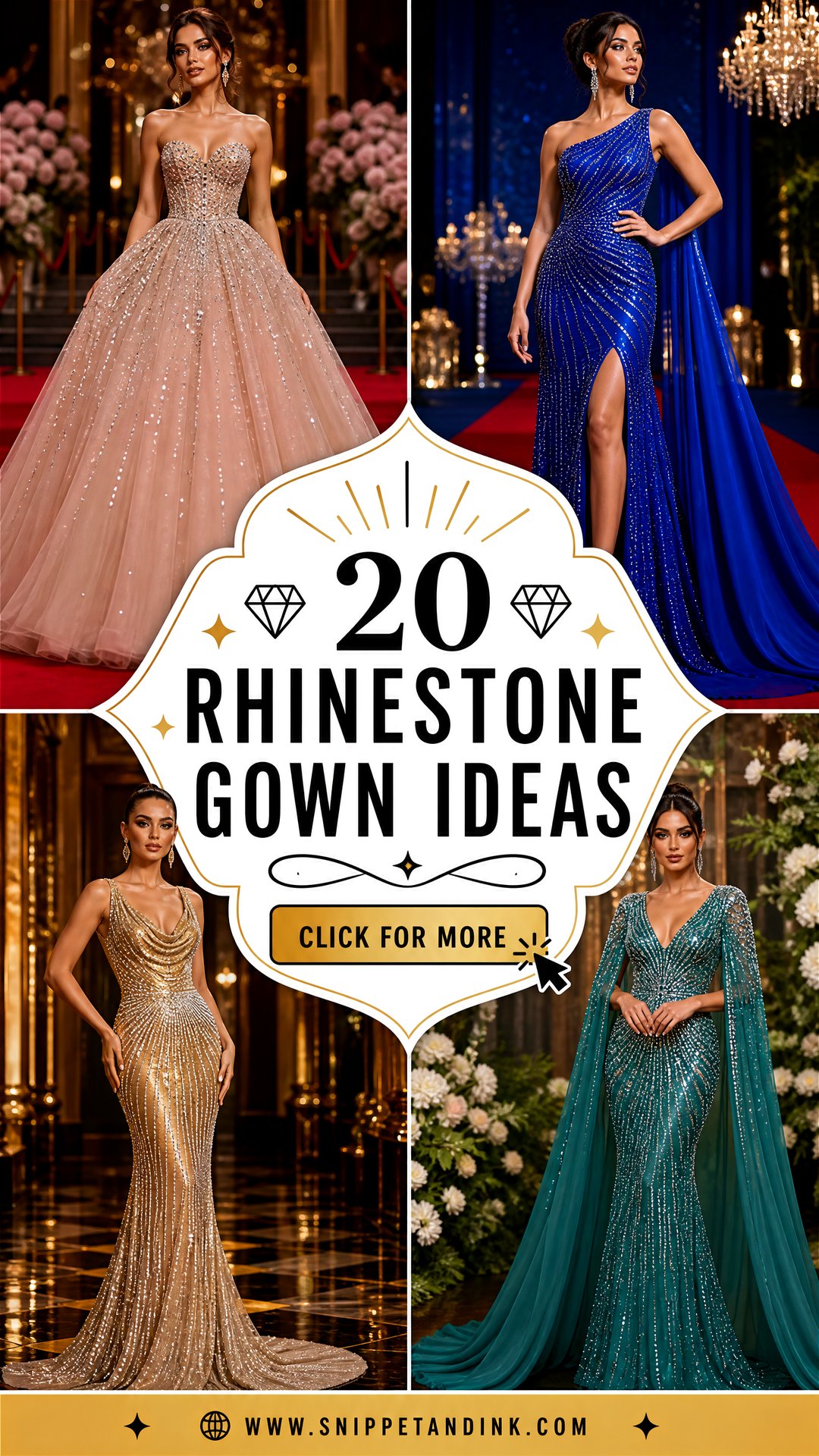 20 Rhinestone Gown Ideas for a Dazzling Red-Carpet Bridal Look - 20 Rhinestone Gown Ideas for a Dazzling Red-Carpet Bridal Look